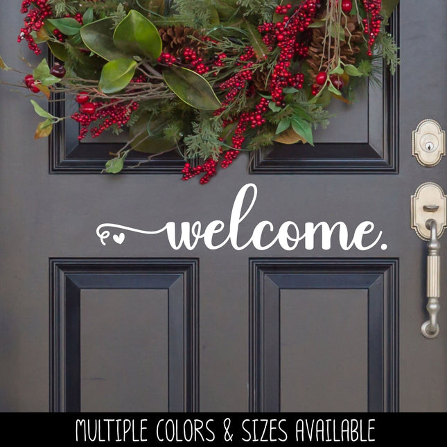 Cursive Welcome Heart Vinyl Decal/Sticker
