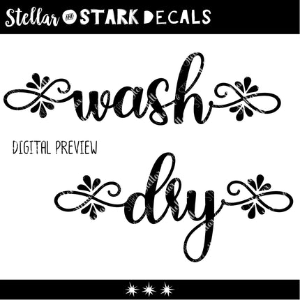Teardrop Wash & Dry Vinyl Decal/Sticker Set