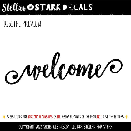 Welcome Vinyl Decal/Sticker