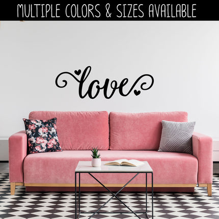Cursive Love Heart Vinyl Decal/Sticker