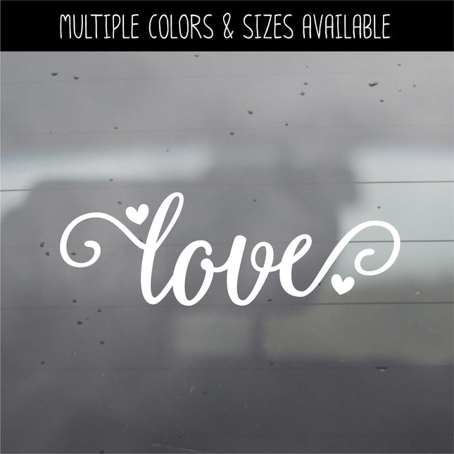 Cursive Love Heart Vinyl Decal/Sticker