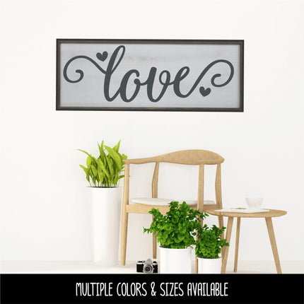 Cursive Love Heart Vinyl Decal/Sticker