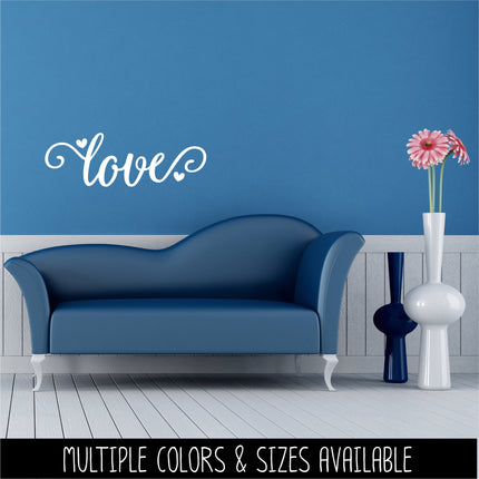 Cursive Love Heart Vinyl Decal/Sticker