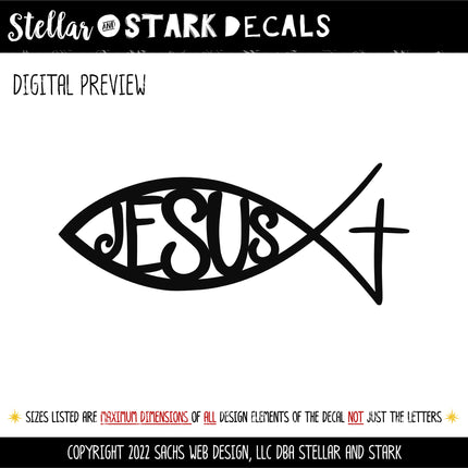 Jesus Fish Vinyl Decal/Sticker