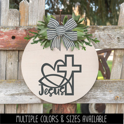 Jesus Fish Heart Cross Vinyl Decal/Sticker