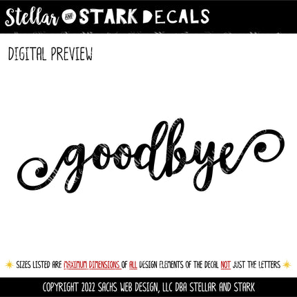 Goodbye Swirl Vinyl Decal/Sticker