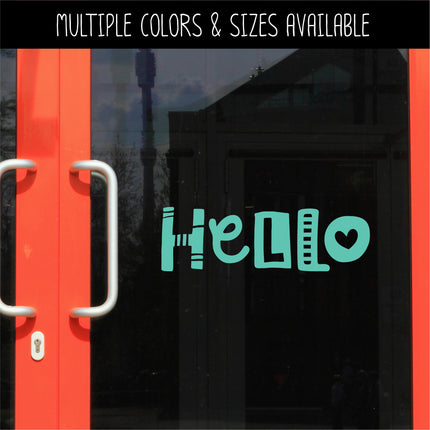 Playful Hello Vinyl Door Vinyl Decal/Sticker