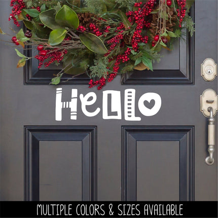 Playful Hello Vinyl Door Vinyl Decal/Sticker