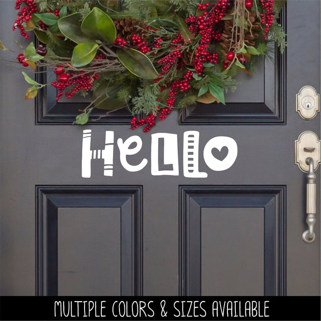 Playful Hello Vinyl Door Vinyl Decal/Sticker