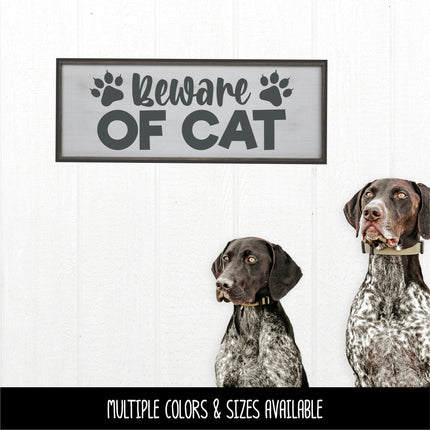 Beware of Cat Front Door Vinyl Decal/Sticker