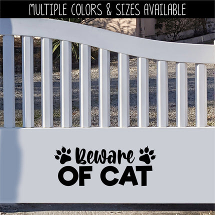 Beware of Cat Front Door Vinyl Decal/Sticker