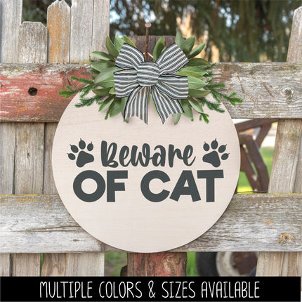 Beware of Cat Front Door Vinyl Decal/Sticker