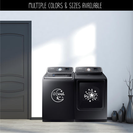 Moon and Stars Wash Dry Vinyl Decal/Sticker Set