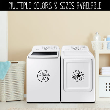 Moon and Stars Wash Dry Vinyl Decal/Sticker Set
