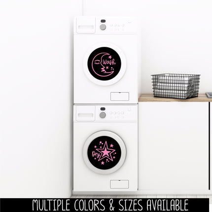 Moon and Stars Wash Dry Vinyl Decal/Sticker Set