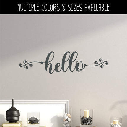 Scroll Vine Hello Vinyl Decal/Sticker