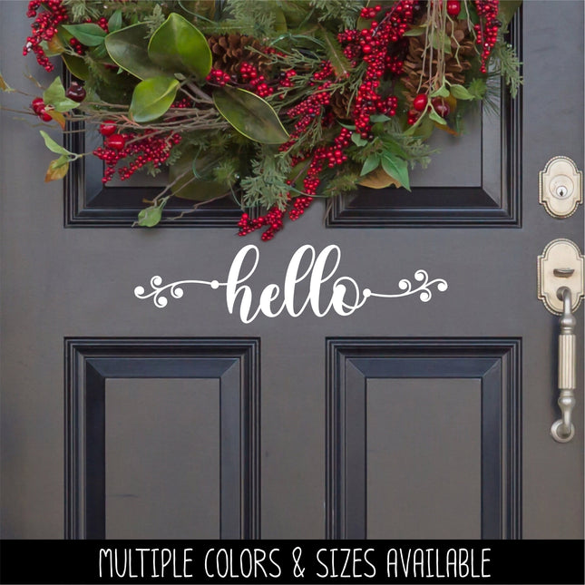 Scroll Vine Hello Vinyl Decal/Sticker