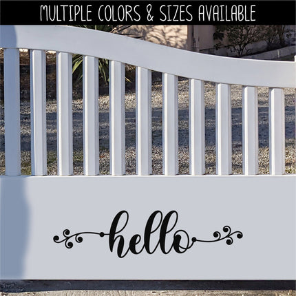 Scroll Vine Hello Vinyl Decal/Sticker