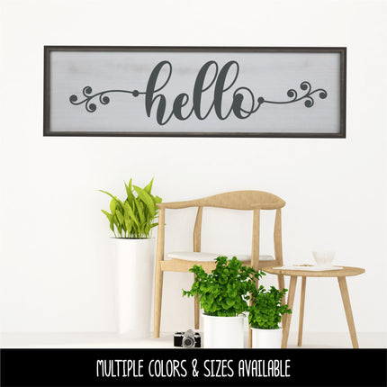 Scroll Vine Hello Vinyl Decal/Sticker