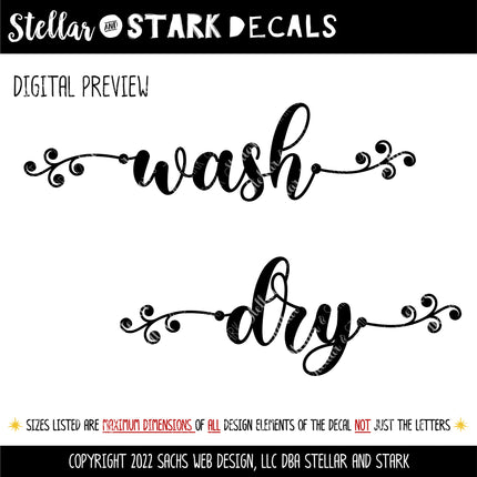 Scroll Vine Wash & Dry Vinyl Decal/Sticker Set