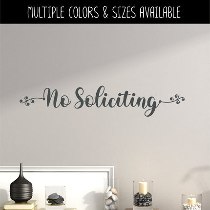 Scroll Vine No Soliciting Vinyl Decal/Stickerl
