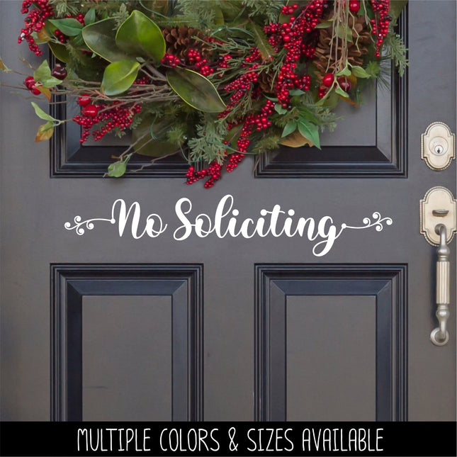 Scroll Vine No Soliciting Vinyl Decal/Stickerl