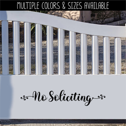 Scroll Vine No Soliciting Vinyl Decal/Stickerl