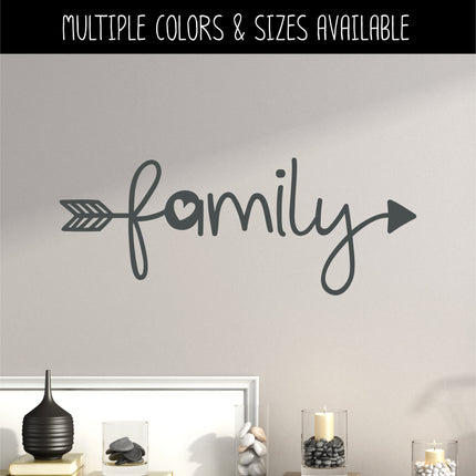 Family Heart Arrow Vinyl Decal/Sticker