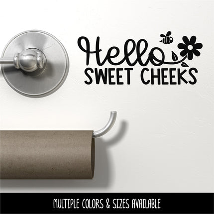 Hello Sweet Cheeks Bee Flower Vinyl Decal/Sticker