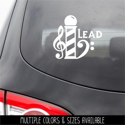 Barbershop Pole Music with Voice Part Vinyl Decal/Sticker