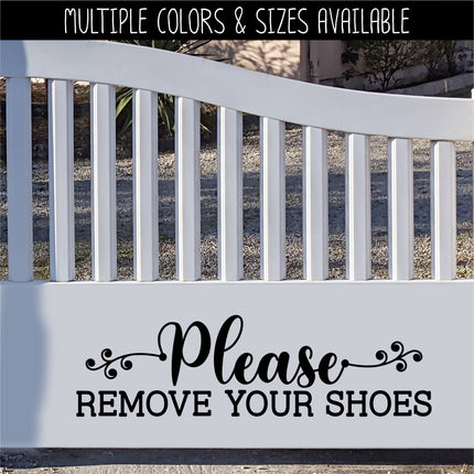 Vine Scroll Please Remove Your Shoes Vinyl Decal/Sticker
