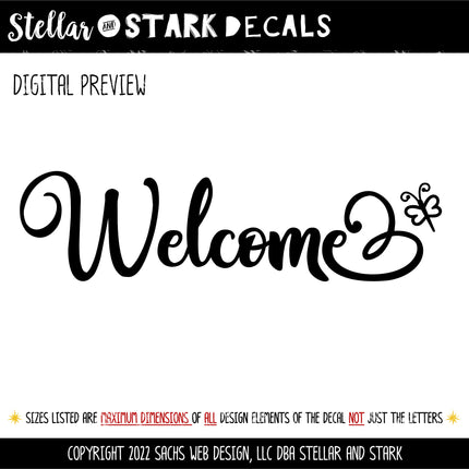 Welcome Dragonfly Vinyl Decal/Sticker