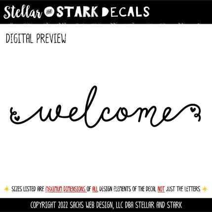Welcome Vinyl Decal/Sticker