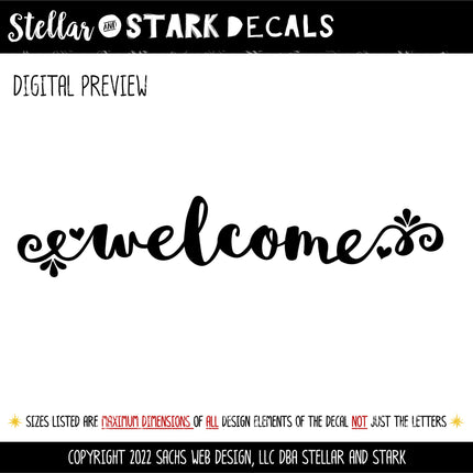 Welcome Vinyl Decal/Sticker