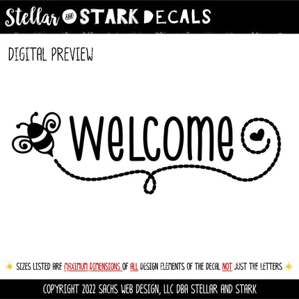 Welcome Bumblebee Vinyl Decal/Sticker