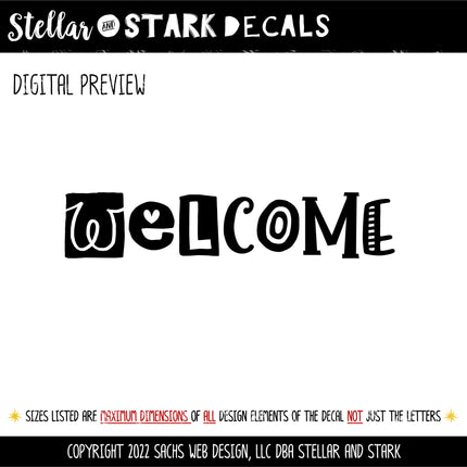 Unique Welcome Vinyl Decal/Sticker