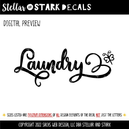 Laundry Dragonflies Vinyl Decal/Sticker