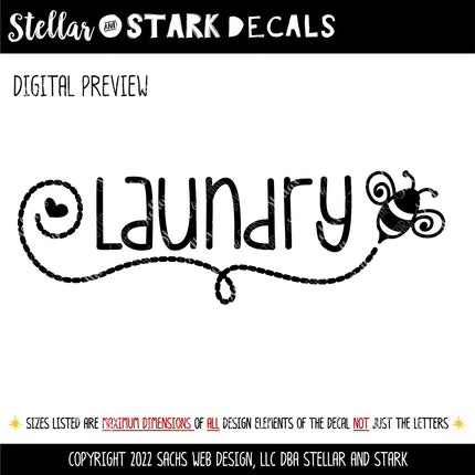 Laundry Bumblebee Vinyl Decal/Sticker