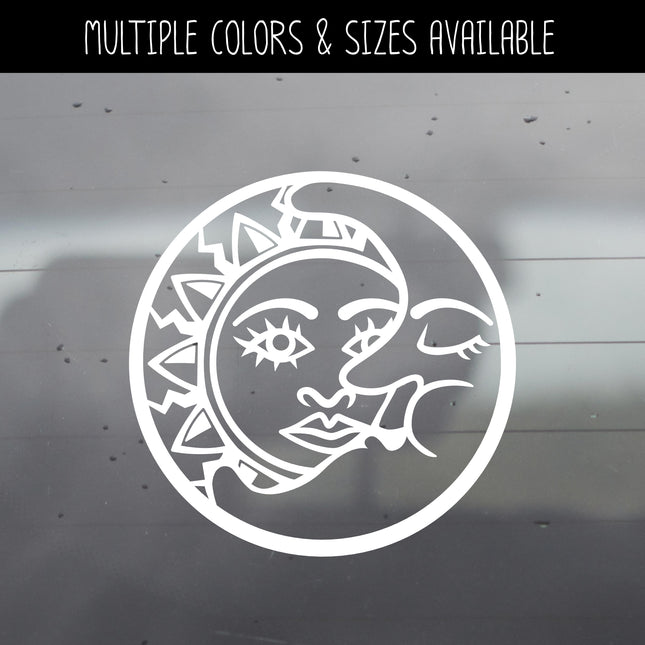 Outline Sun and Moon Vinyl Decal/Sticker