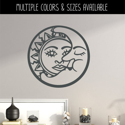 Outline Sun and Moon Vinyl Decal/Sticker
