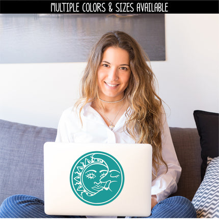 Solid Sun and Moon Vinyl Decal/Sticker