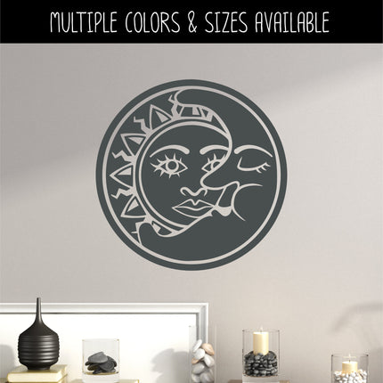 Solid Sun and Moon Vinyl Decal/Sticker