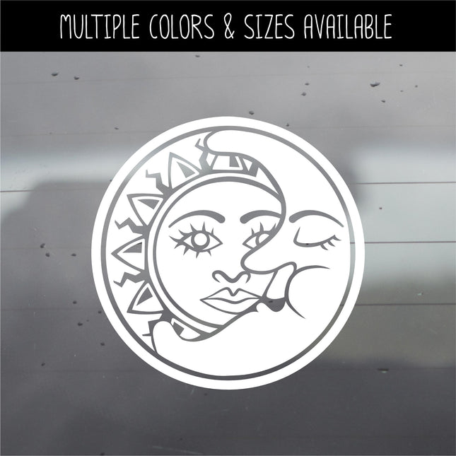 Solid Sun and Moon Vinyl Decal/Sticker