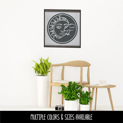 Solid Sun and Moon Vinyl Decal/Sticker