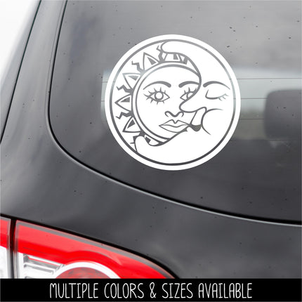 Solid Sun and Moon Vinyl Decal/Sticker