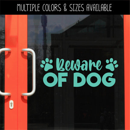 Beware of Dog Front Door Vinyl Decal/Sticker