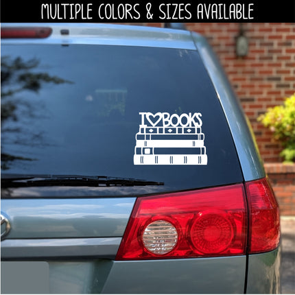 I Love Books Vinyl Decal/Sticker