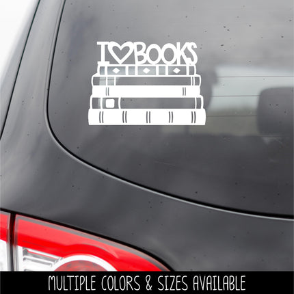 I Love Books Vinyl Decal/Sticker