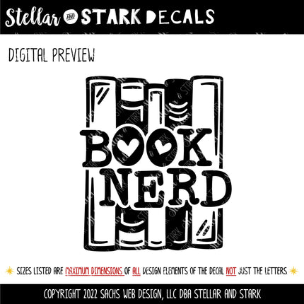Book Nerd Vinyl Decal/Sticker