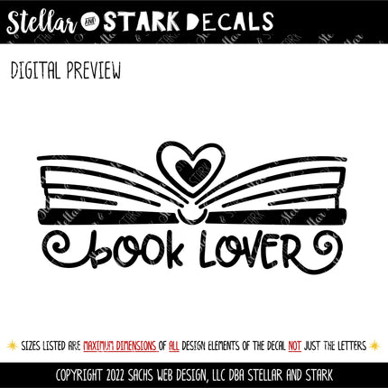 Book Lover Vinyl Decal/Sticker